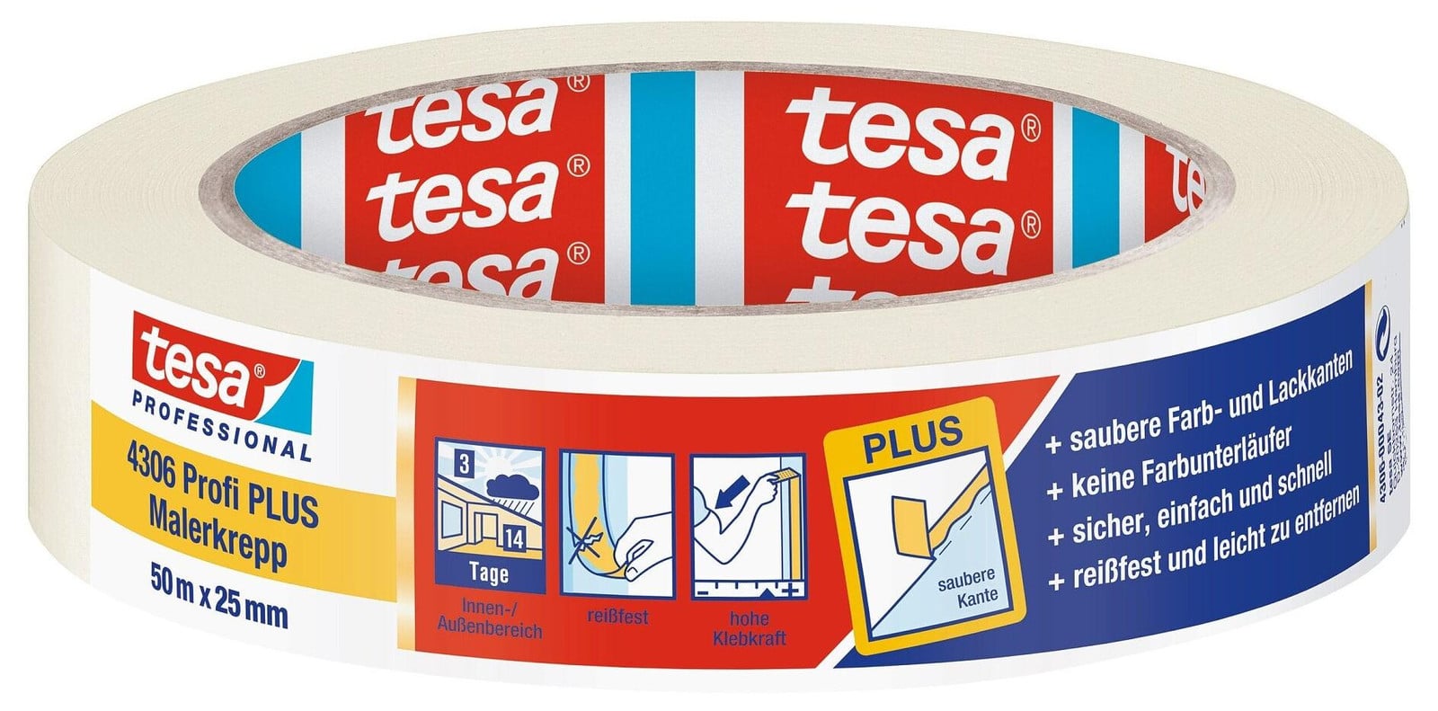 tesa 4306 Profi Plus verfmaskeertape 25 mm x 50 m