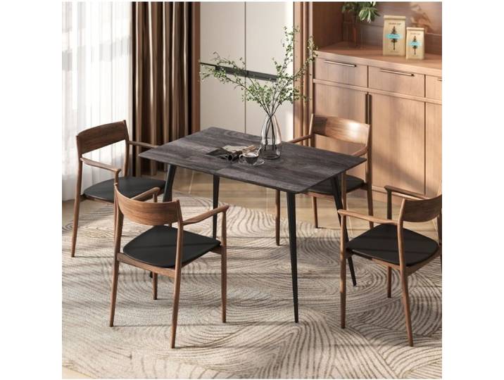 Table À Manger Extensible Bois Gris Table Extensible Moderne FloraGrace Pour Salle À Manger Montage Requis 160x75x77cm