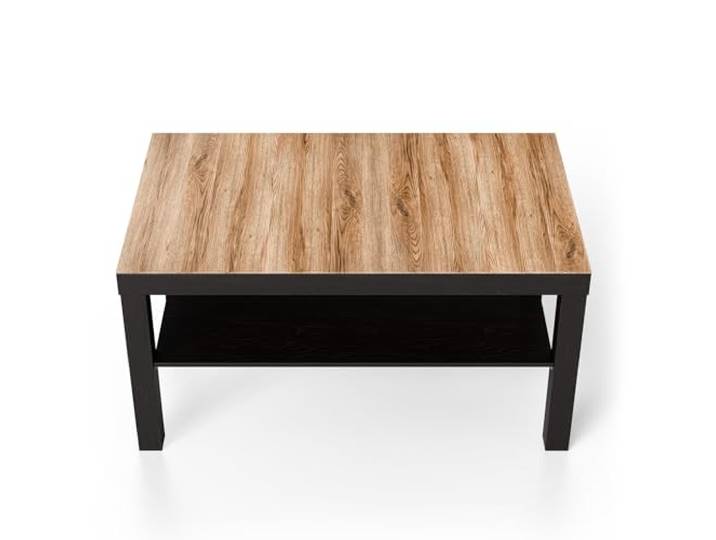 DEQORI Glastisch schwarz groß 90x50 cm Motiv Natürliche Holztexturen ausgefallener Beistelltisch aus Glas Hochglanz Couchtisch fürs Wohnzimmer moderner Couch Tisch mit Design