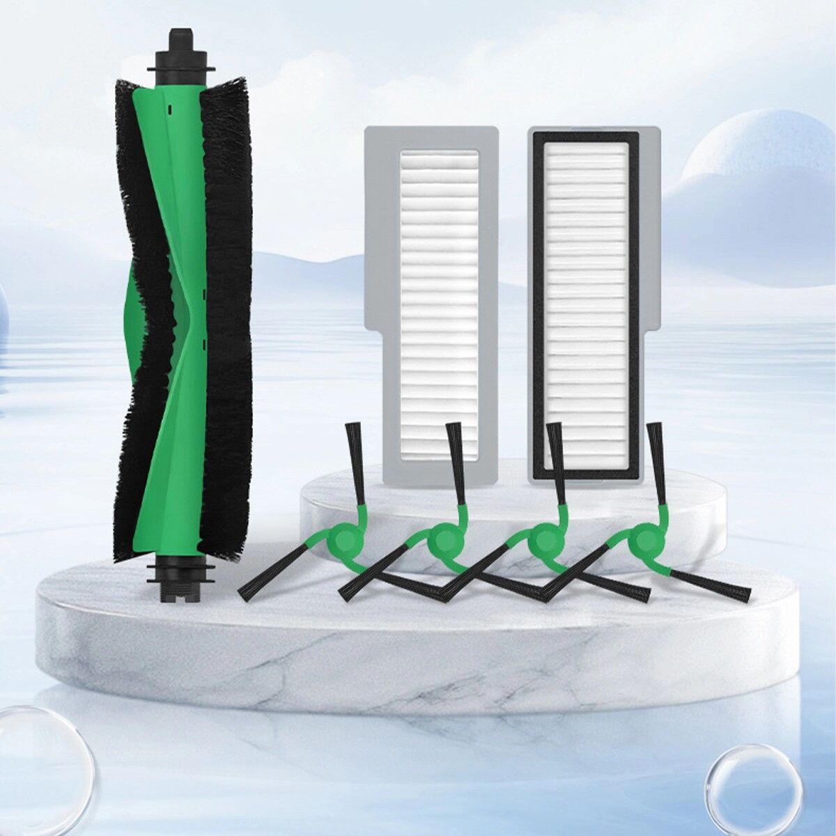 INF Roomba Mini Ersatzkit – kompatibel mit iRobot Roomba Mini, Hauptbürste, Filter & Seitenbürsten, ABS Nylon Faser