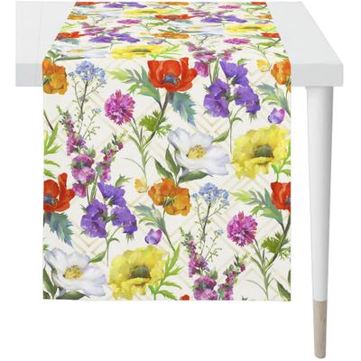 Tischdecke APELT "7001", bunt (multicolour), B:48cm L:140cm, Baumwollmischung, Tischdecken, Tischdecke, Sommerblumen all-over