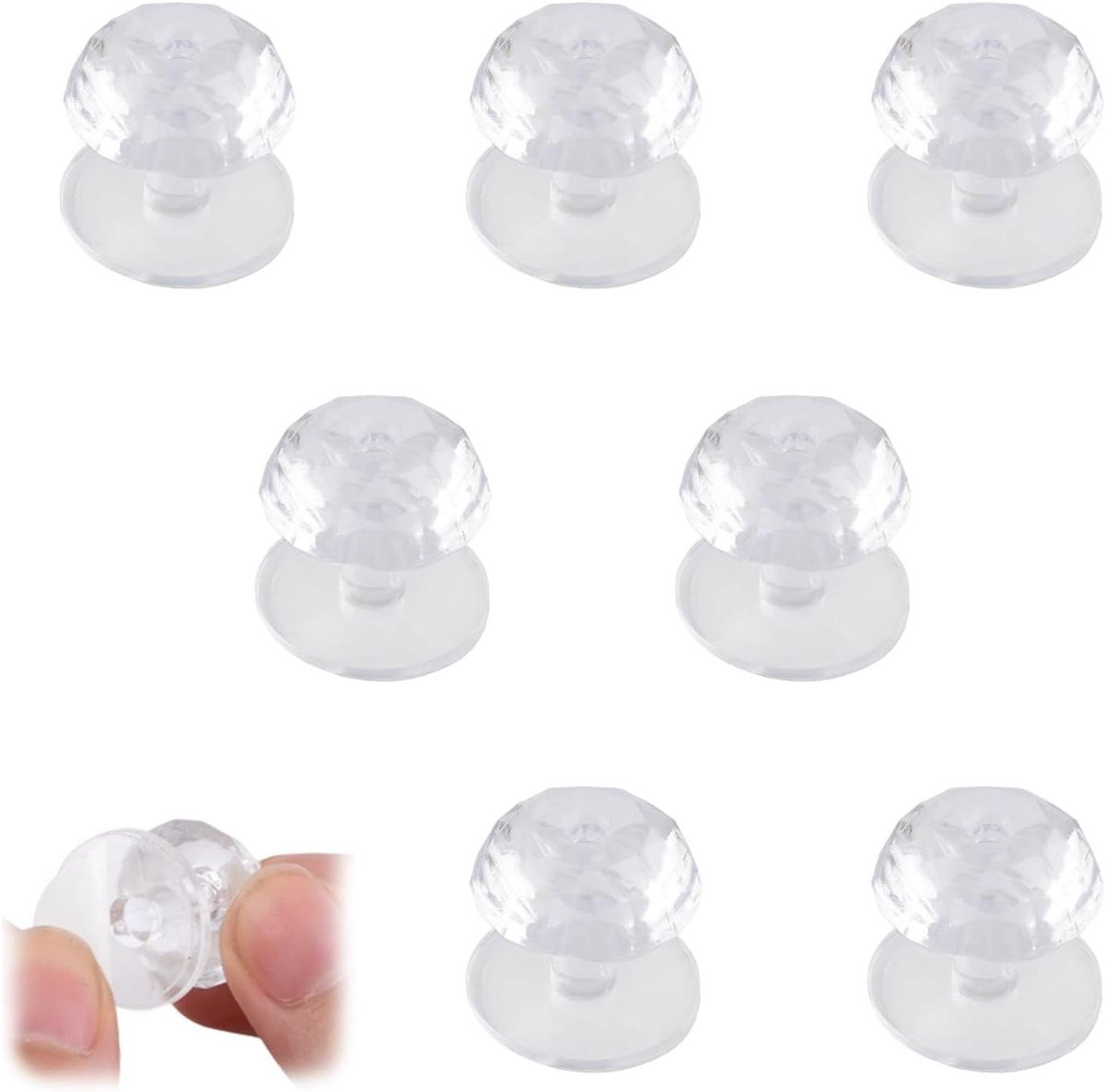 Set van 8 transparante mini acryl knoppen voor het decoratief vernieuwen van meubels