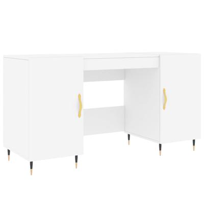 Helloshop26 - Schreibtisch Tisch Arbeitsplatz Computermöbel Arbeitszimmer 140 x 50 x 75 cm weißes Holzwerkstoff 02_0023510