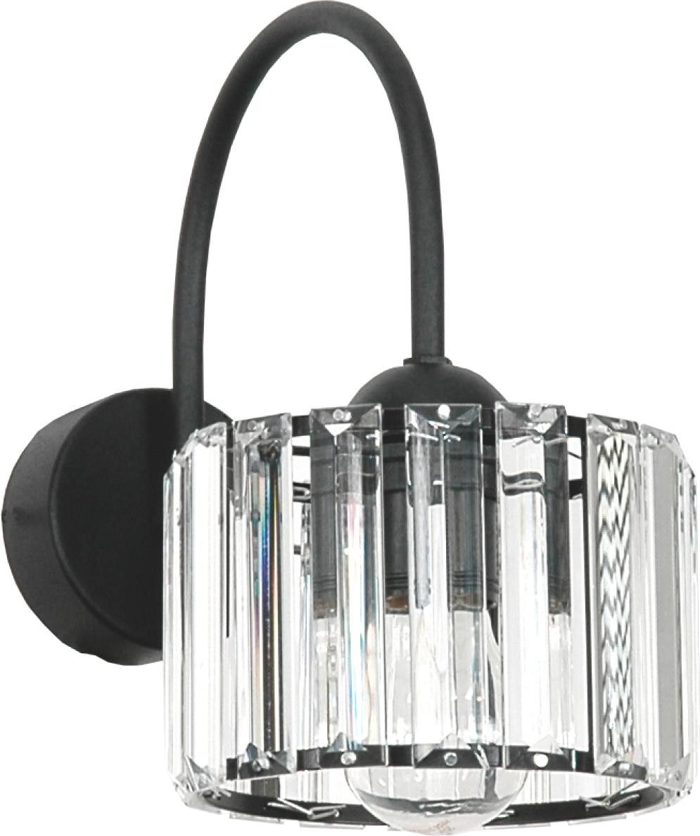 Edylit Wandlamp met glaskristallen, zwart, model 15-113