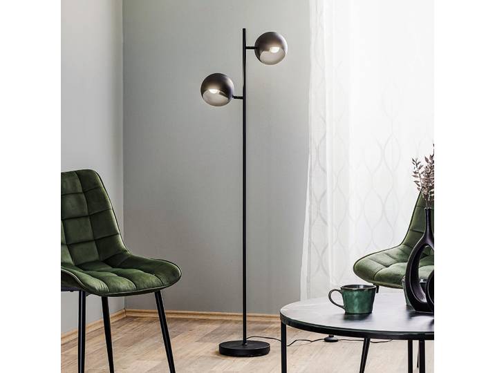 Edgar 2 Stehleuchte Schwarz - Markslöjd - Wohnzimmer - Skandinavisch - Metall - Mit Schirm