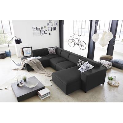 Wohnlandschaft "Bulky U-Form", grau (anthrazit), B:324cm T:195cm, ATLANTIC HOME COLLECTION, Sofas, Wohnlandschaft, in U-Form und XXL Sitzfläche, modular aufgebaut