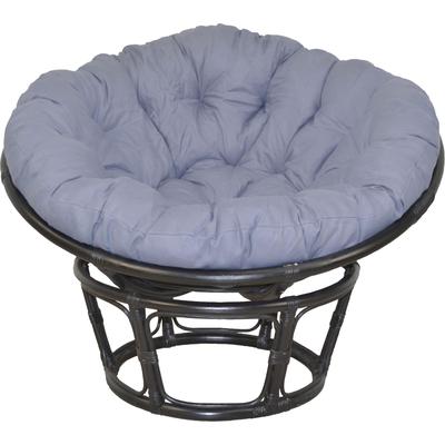 Relaxsessel HOME AFFAIRE, schwarz (schwarz, kissen grau), B:100cm H:60cm T:100cm, Sessel, Relaxsessel, Handgeflochten