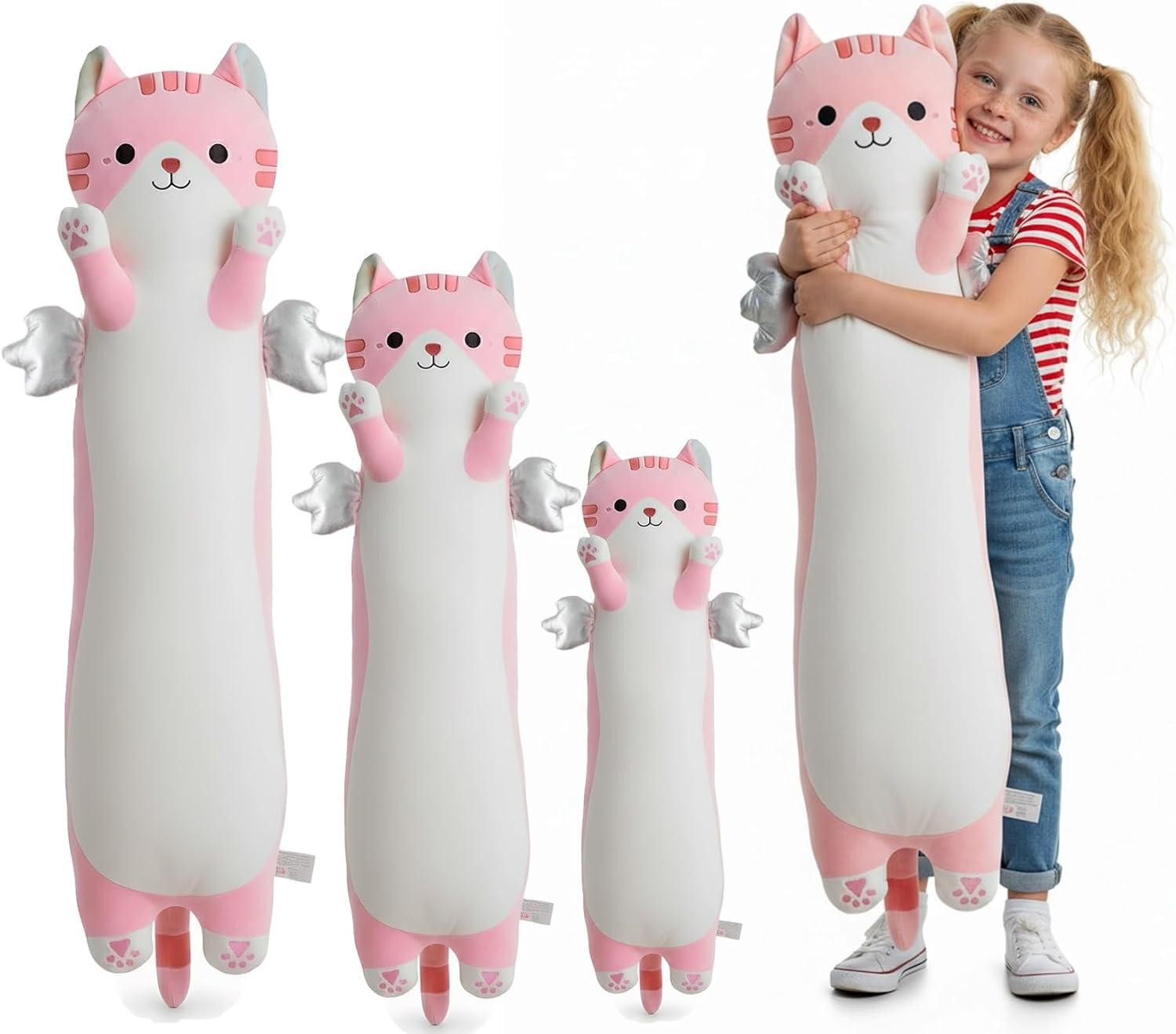 Pluche Kat Kussen Kat met Vleugels - Zacht Kawaii Knuffelkussen