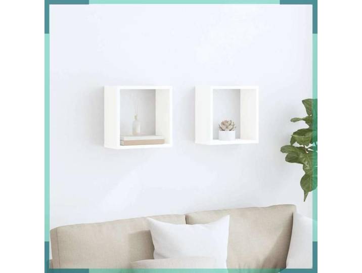 Étagère cube murale - 806998 - Blanc - 30 x 15 x 30 cm - Lot 2 pièces