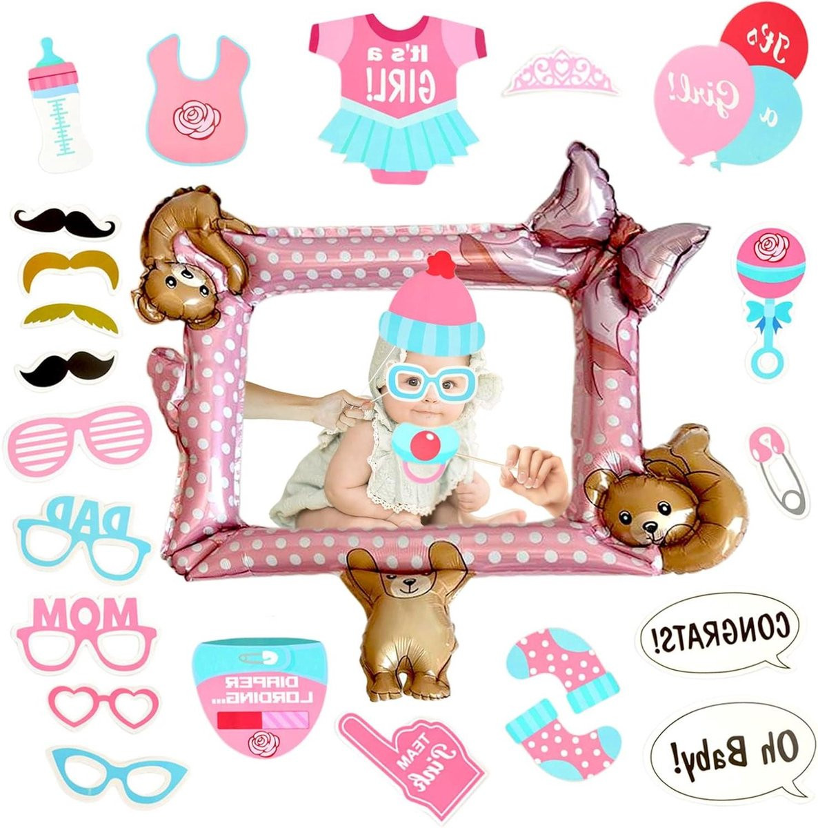 Opblaasbaar Baby Shower Fotohokje Frame voor Gender Reveals