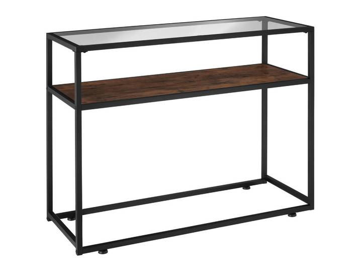 tectake Konsolentisch Kilkenny, 100 x 41 x 80,5 cm, Industrial Holz dunkel, rustikal, Rostfarben, Beton Optik, Quadratisch, 41x80.5x100 cm, Wohnzimmer, Wohnzimmertische, Konsolentische