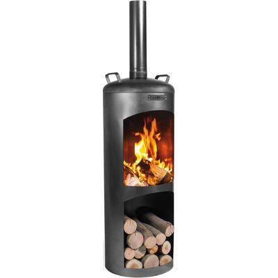 Gartenkamin COOKKING "Faro", schwarz, H:458cm Ø:40cm, Stahl, Feuerkörbe, 40x40x158 cm