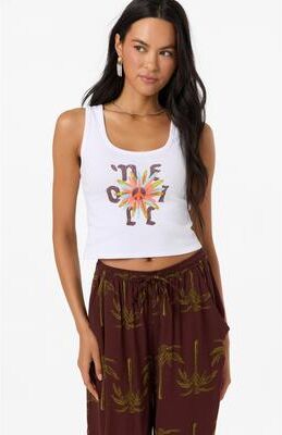 O'Neill s Asterisk Scoopneck Tank Top in White, Size Small