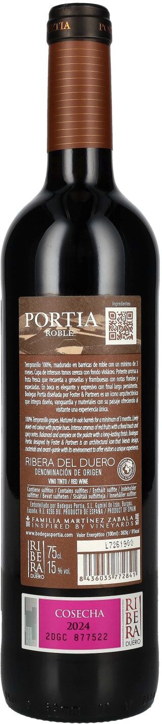 Bodegas Portia Portia Roble Ribera Del Duero 2024 15% Vol. 0,75l