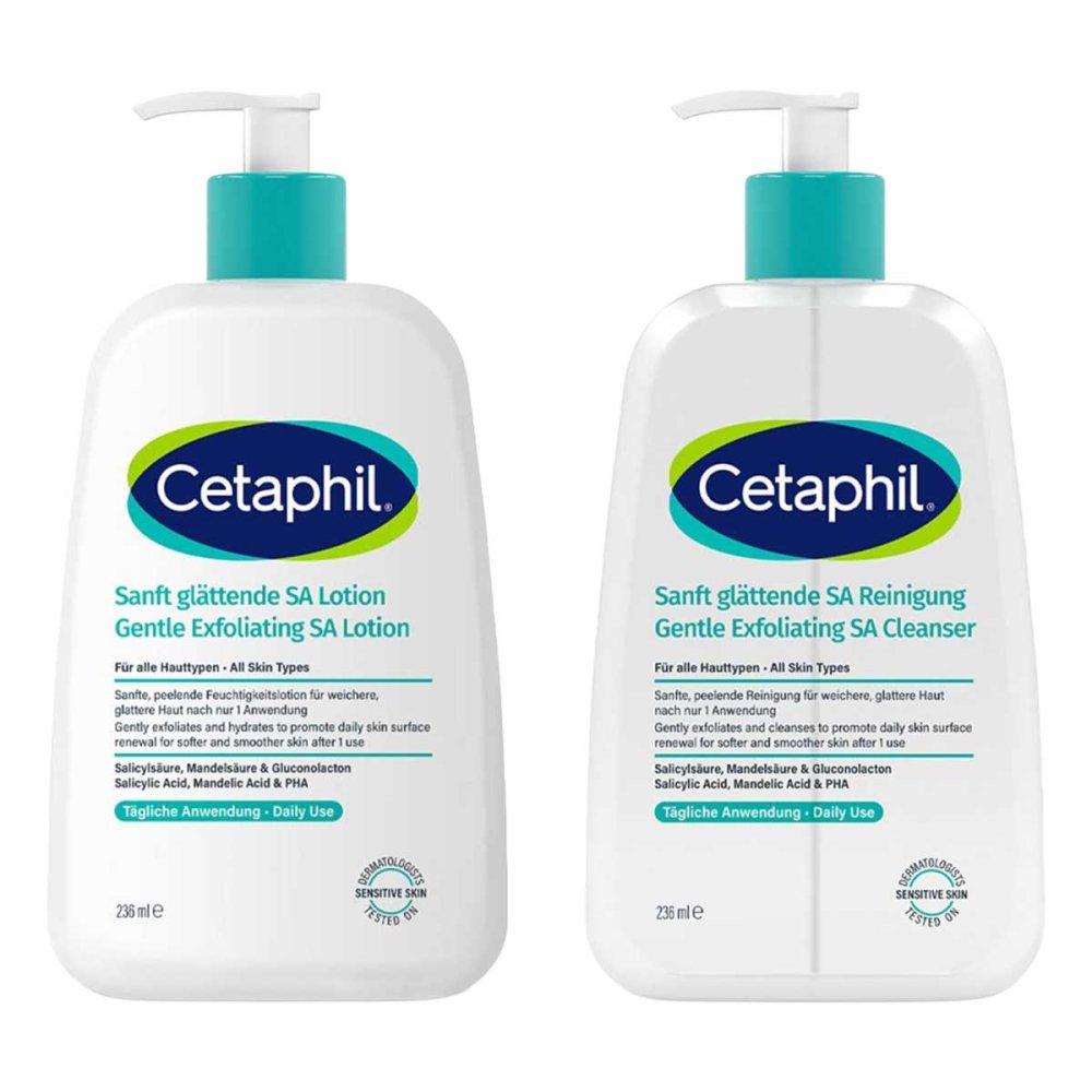 Galderma Laboratorium GmbH Cetaphil Sanft glättende SA Reinigung + SA Lotion 08107436