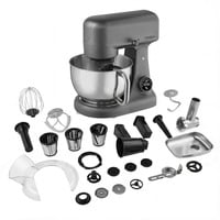 Life Digitale Küchenmaschine MD12600 titan, 800 Watt, 4,6 Liter Schüssel, inkl. Fleischwolf