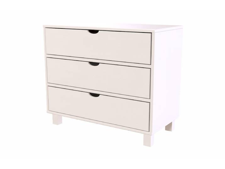 Commode bois 3 tiroirs Cube Blanc