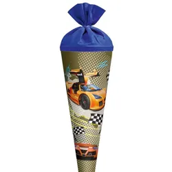 Roth Schultüte 70 cm Silber- Goldfolien & UV-Lack Racing