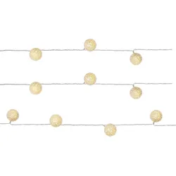 MARELIDA LED Lichterkette Kugeln 10 Vinyl Bälle Softball  4cm warmweiß Batterie Deko