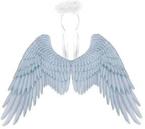 Uplift Essentials 3D Angel Wings Costume Accessory For Parties And Cosplay light Blue Set