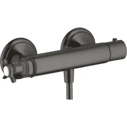 hansgrohe AXOR Montreux Brausenthermostat Aufputz, 1 Verbraucher, 16261340, Farbe: Brushed Black Chrome