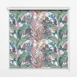 INNENROLLO - Fensterrollo - Rollo - 90x140 cm - Schmetterlinge auf Blumen