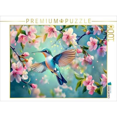 CALVENDO Puzzle Farben der Freiheit - Kolibri im Frühling | 1000 Teile Lege-Größe 64x48cm Foto-Puzzle für glückliche Stunden