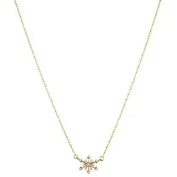 DIAMONIQUE® Schneeflocken Collier = 0,14ct Brillantschliff Edelstahl