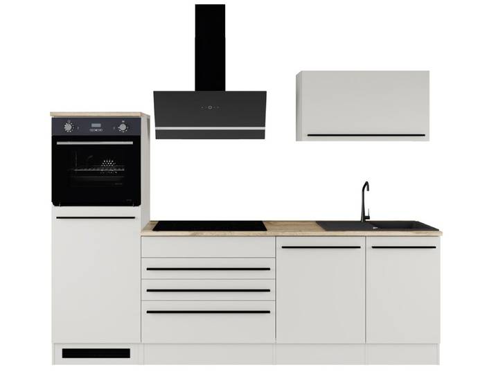Yourkitchen Küchenblock 260 PREMIUM JAZZ, Seidengrau, Holznachbildung