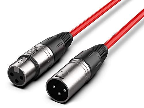Audibax Silver XLR-kabel Mannelijk naar XLR Vrouwelijk, 6 meter, rood