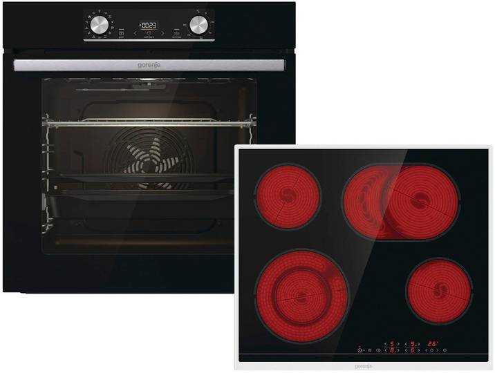 GORENJE Backofen-Set Steam Set , Energieeffizienz: A, schwarz, Herdsets, AirFry-Funktion, Backofen-Set