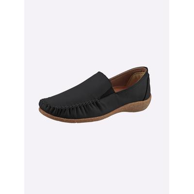 Slipper LORETTA, Damen, Gr. 41, schwarz, Glattleder, Schuhe Slipper