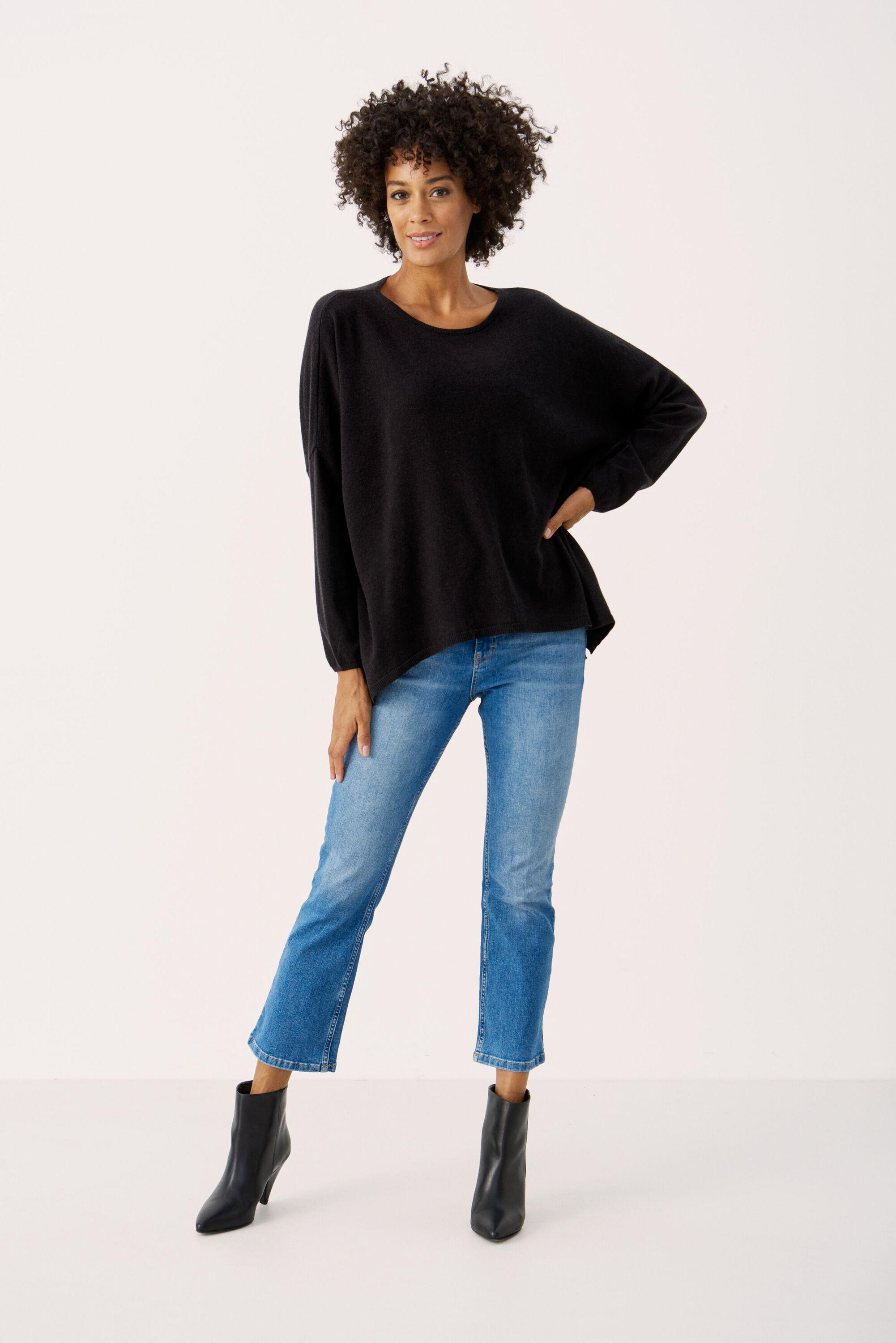 Strickpullover Lockere Passform black