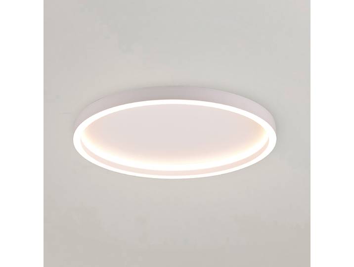 LED-Deckenleuchte Rund Ø 35cm Weiß/Weiß Eisen, lackiert Silikon LED LED-Platine