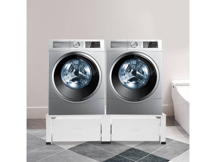 Cadre de Base Double pour Machine à laver, cadre de Base pour linge avec 2 tiroirs pour Machine à laver et sèche-linge 200kg/440.92lbs