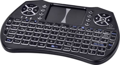 Renkforce RF-MWK-103 Funk Tastatur Deutsch, QWERTZ Schwarz Integriertes Touchpad