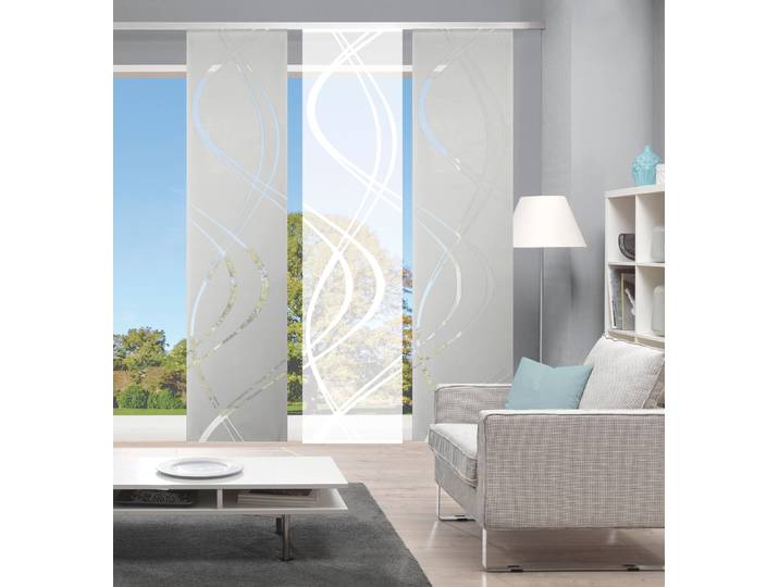 Schiebegardine HOME WOHNIDEEN TIBERIO 3er SET Gr. 1, grau, B:60cm H:245cm, Polyester, Gardinen, Schiebegardine, Schiebegardine 3er SET TIBERIO