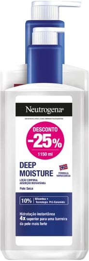 Neutrogena Pack Deep Moisture Loção Corporal 750ml + 400ml -25%