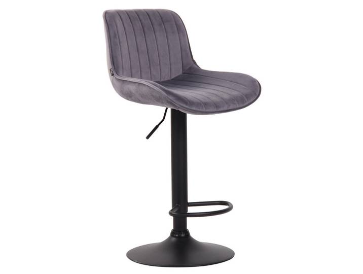 CLP Barhocker Samt Dunkelgrau, Metall, 50x86x50 cm, Esszimmer, Barmöbel, Barhocker