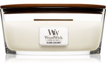 Woodwick Island Coconut vela perfumada com pavio de madeira (hearthwick) 453 g. Island Coconut