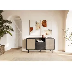 Sideboard Mango 150x40x80 dunkelgrau lackiert VALENCIA #218