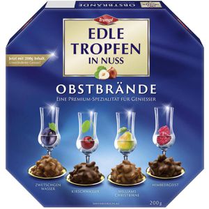 Trumpf Pralinen Edle Tropfen in Nuss Obstbrände, 16 Stück, 4 verschiedene Sorten, mit Alkohol, 200 g