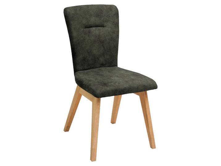 Dieter Knoll Stuhl, Dunkelgrün, Holz, Textil, Wildeiche, massiv, Uni, eckig, 46x91x66 cm, Esszimmer, Stuhl, Holzstühle