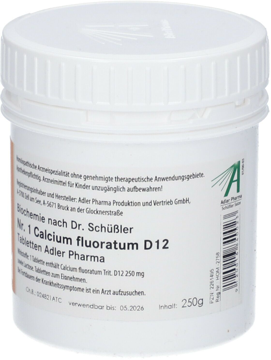 Adler Pharma Biochemie Adler Schüssler Salze Nr. 1 Calcium fluoratum D12 Tabletten 250 g 250 g Tabletten