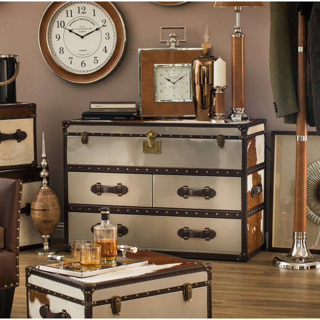 Union Rustic Eden 110 cm W Sideboard White;Brown 76cm H X 110cm W X 45cm D