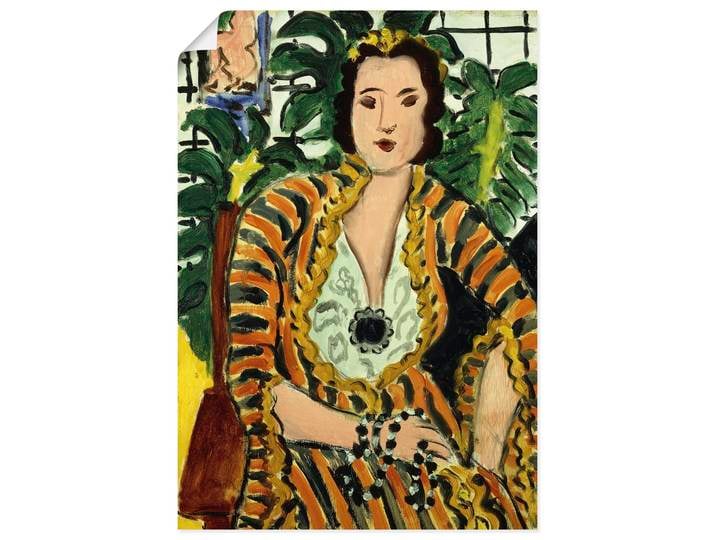 Wandbild ARTLAND Dame mit blauem Schmuckstück. 1937 , bunt (farbe bild(er): farbig), B:50cm H:70cm, Papier, Bilder, Wandbild, als Alubild, Leinwandbild, Poster, Wandaufkleber in verschied. Grössen