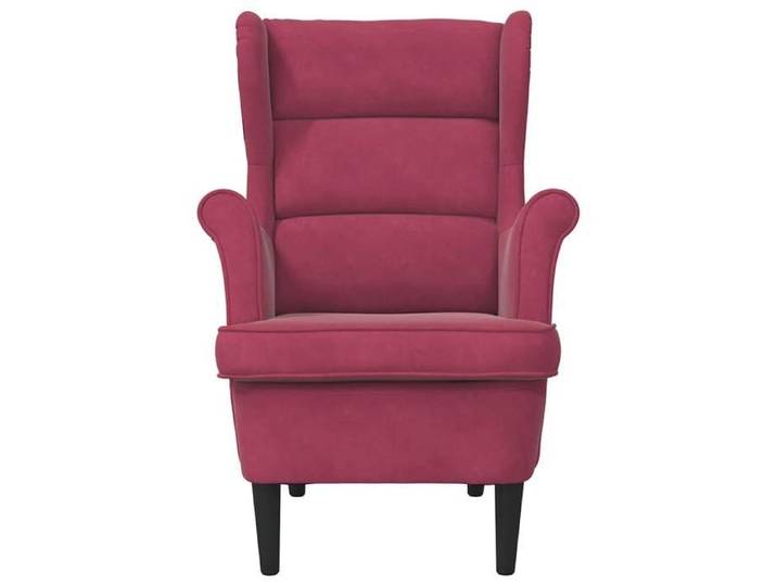 Confortable Fauteuil simple pour salon bureau chaise relax rouge bordeaux velours__27701
