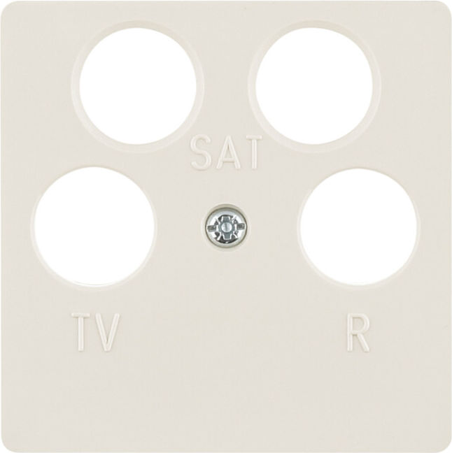 Berker Plaque centrale blanche pour prise antenne 4 trous 148402 (148402)
