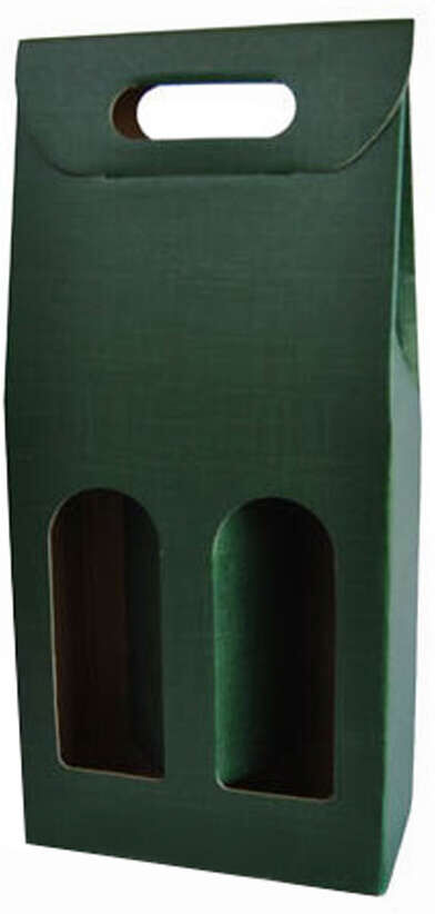 Polsinelli Scatola per bottiglie verde 2 posti (10 pezzi)