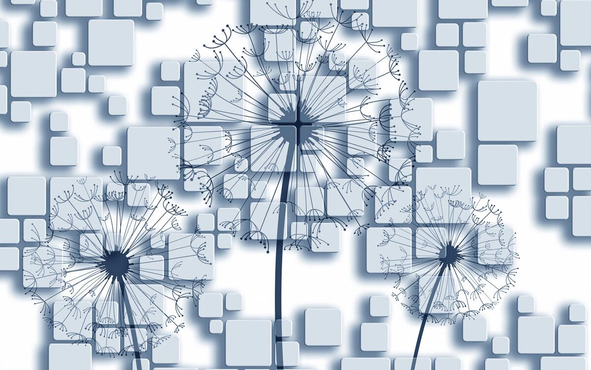 Papermoon "Muster mit Pusteblume" bunt B/L: 2m x 1,49m, Bahnen: 4 Stk.